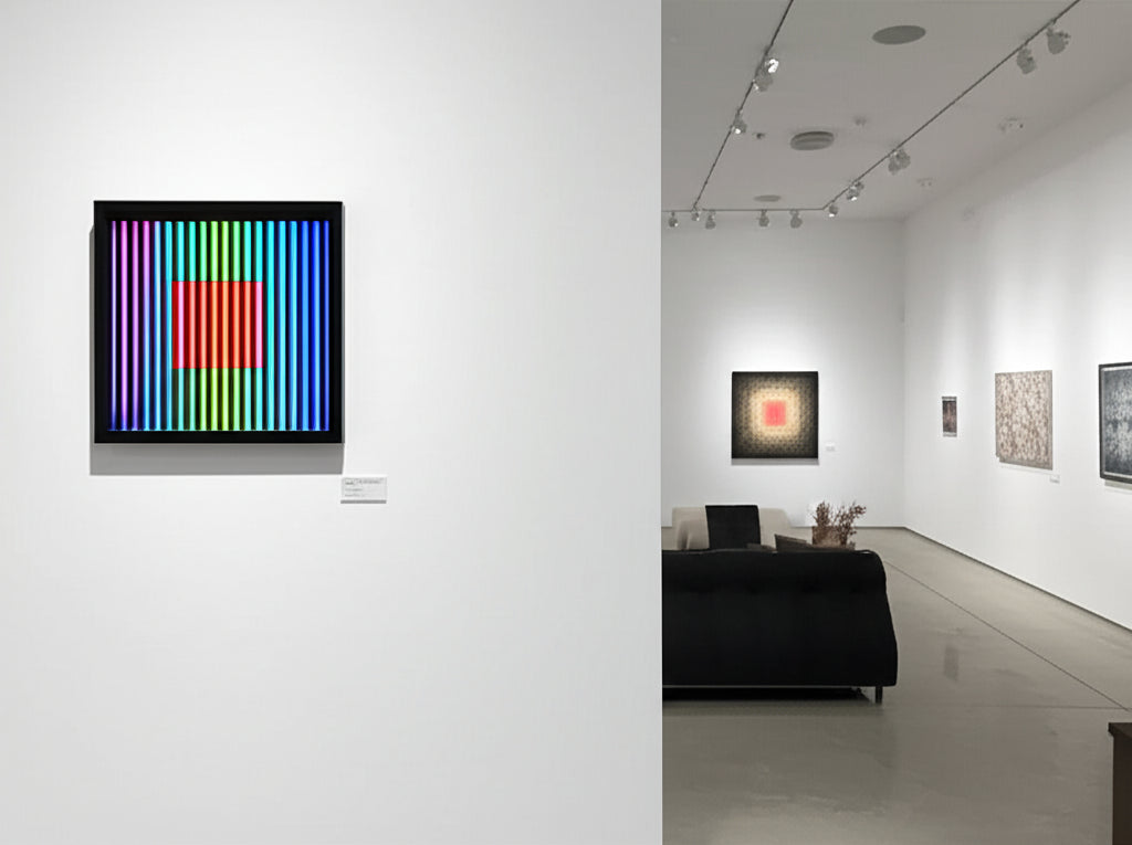 Midnight Spectrum Portal in Art Gallery Setting