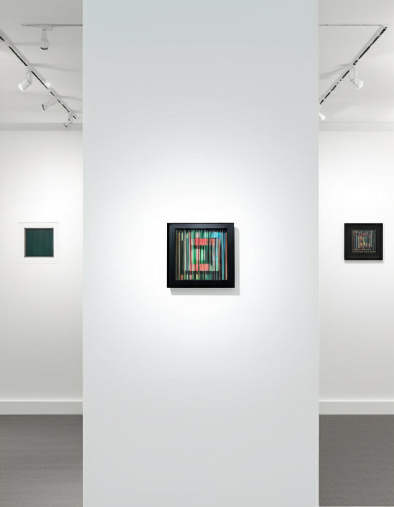Earthen Chromatic Weave in Art Gallery Setting