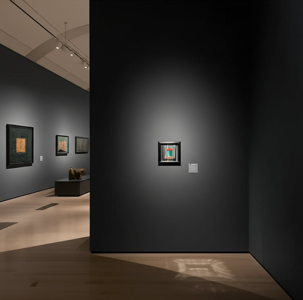 Earthen Chromatic Weave in Museum Setting