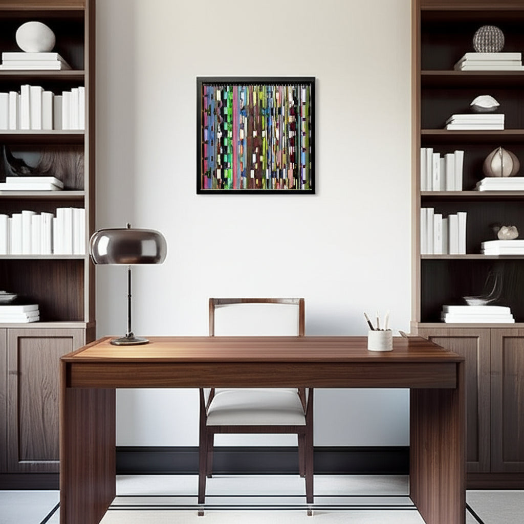 Confetti Light Storm in Home Office Setting