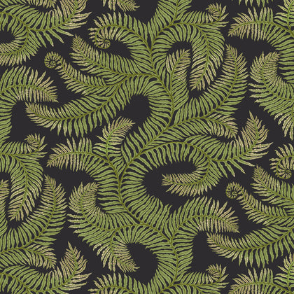 Bombes Fernery - 1 Charcoal | Kravet Couture | Josephine Munsey Portfolio I | Botanical & Floral Wallcovering Print