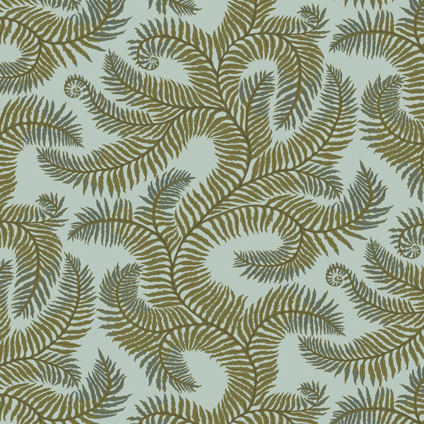Bombes Fernery - 11 Turquoise | Kravet Couture | Josephine Munsey Portfolio I | Botanical & Floral Wallcovering Print