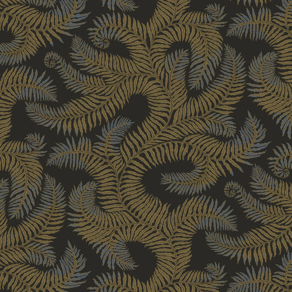 Bombes Fernery - 21 Charcoal | Kravet Couture | Josephine Munsey Portfolio I | Botanical & Floral Wallcovering Print