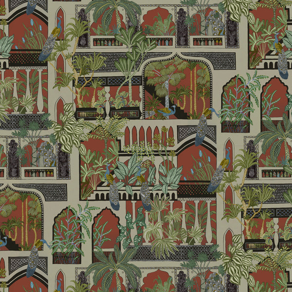 Peacock Arches - 41 Rust | Kravet Couture | Josephine Munsey Portfolio I | Animal/Insects Novelty Wallcovering Print
