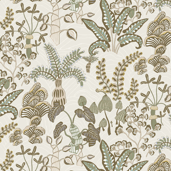 Woodland Floor - 31 Light Green | Kravet Couture | Josephine Munsey Portfolio I | Botanical & Floral Wallcovering Print