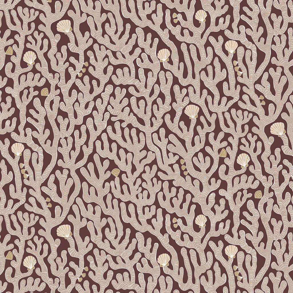 Coral - 21 Espresso | Kravet Couture | Josephine Munsey Portfolio Ii | Novelty Wallcovering Print