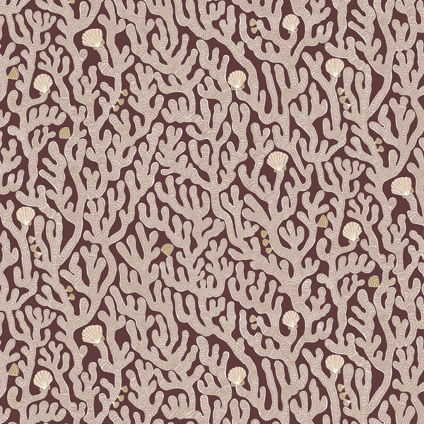 Coral - 21 Espresso | Kravet Couture | Josephine Munsey Portfolio Ii | Novelty Wallcovering Print