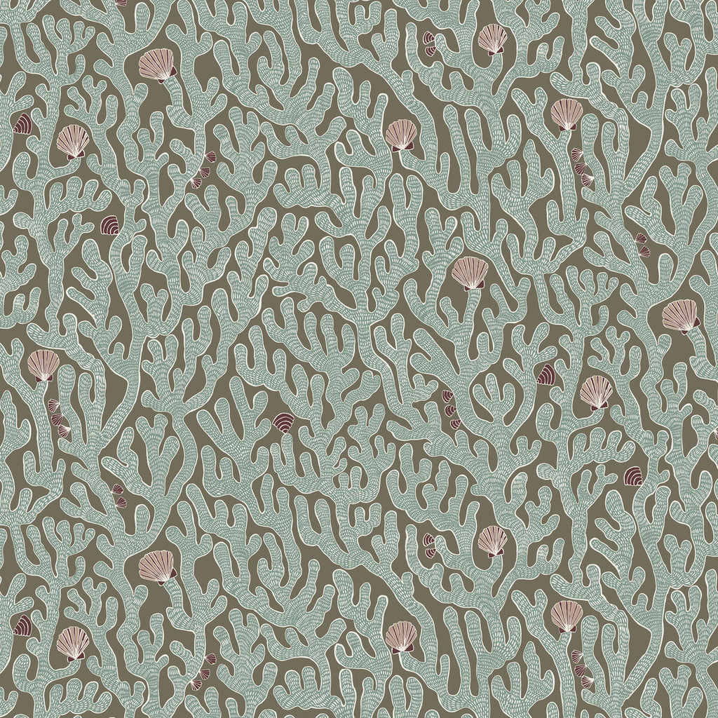 Coral - 31 Blue | Kravet Couture | Josephine Munsey Portfolio Ii | Novelty Wallcovering Print