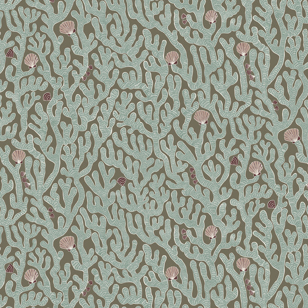 Coral - 31 Blue | Kravet Couture | Josephine Munsey Portfolio Ii | Novelty Wallcovering Print