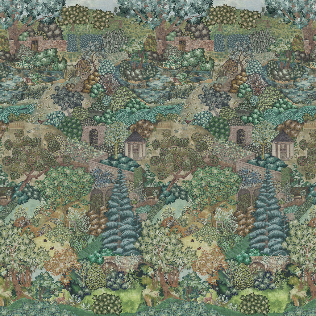 Miserden Panel - 1 Green | Kravet Couture | Josephine Munsey Portfolio Ii | Botanical & Floral Wallcovering Print