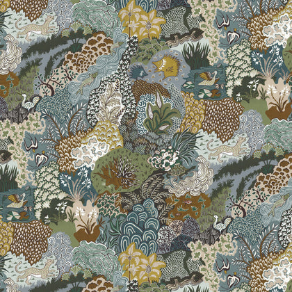Whimsical Clumps - 11 Green | Kravet Couture | Josephine Munsey Portfolio Ii | Animal/Insects Novelty Wallcovering Print