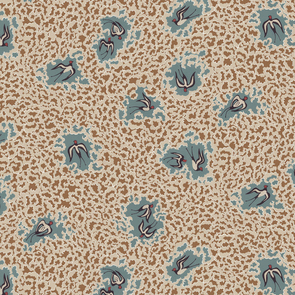 Beas Swallows - 1 Blue | Kravet Couture | Josephine Munsey Portfolio Ii | Animal/Insects Novelty Wallcovering Print