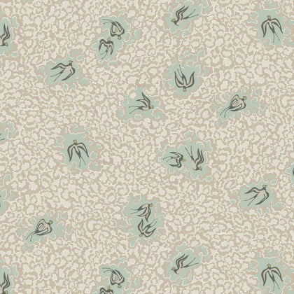 Beas Swallows - 21 Turquoise | Kravet Couture | Josephine Munsey Portfolio Ii | Animal/Insects Novelty Wallcovering Print