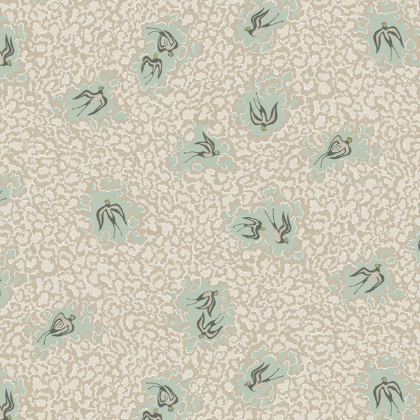 Beas Swallows - 21 Turquoise | Kravet Couture | Josephine Munsey Portfolio Ii | Animal/Insects Novelty Wallcovering Print