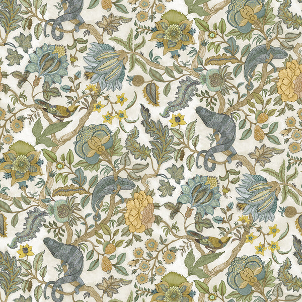 Chameleon Trail Wp - 1 Multi | Kravet Couture | Josephine Munsey Portfolio Ii | Animal/Insects Botanical & Floral Wallcovering Print