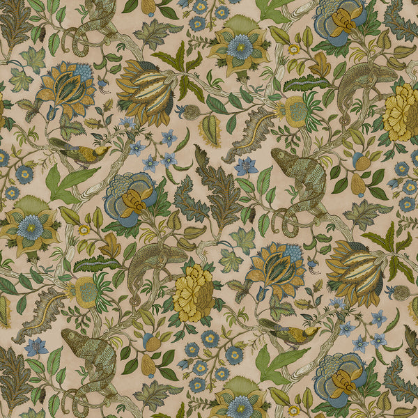 Chameleon Trail Wp - 11 Multi | Kravet Couture | Josephine Munsey Portfolio Ii | Animal/Insects Botanical & Floral Wallcovering Print