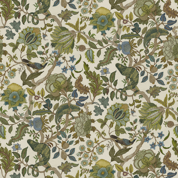 Chameleon Trail Wp - 71 Green | Kravet Couture | Josephine Munsey Portfolio Ii | Animal/Insects Botanical & Floral Wallcovering Print