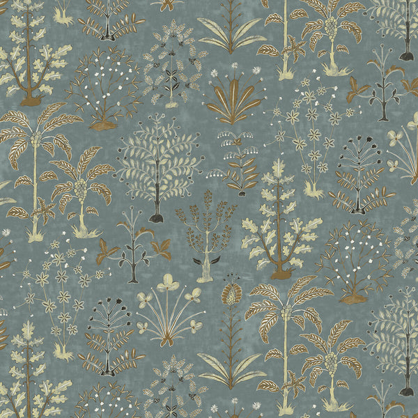 Cynthia Wp - 21 Blue | Kravet Couture | Josephine Munsey Portfolio Ii | Botanical & Floral Wallcovering Print