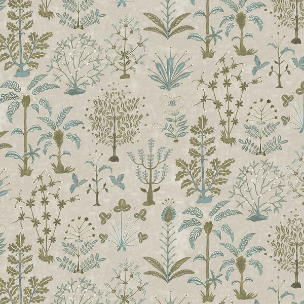 Cynthia Wp - 41 Taupe | Kravet Couture | Josephine Munsey Portfolio Ii | Botanical & Floral Wallcovering Print