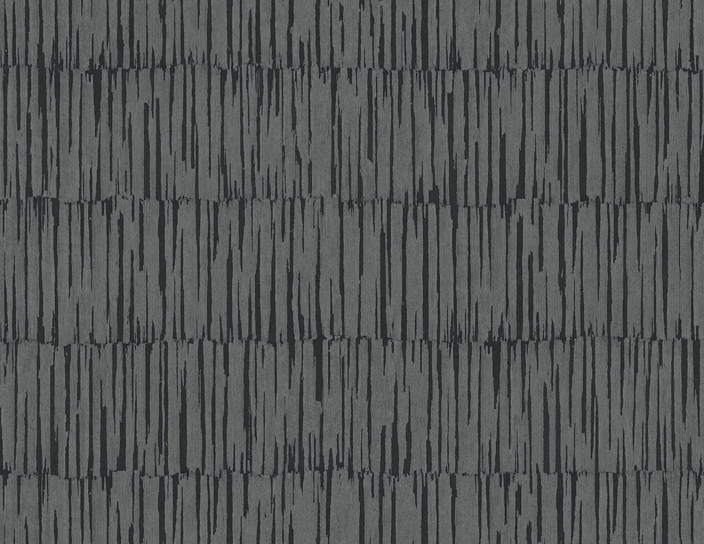 Malibu Naomi Wallpaper - Rustic Striped - Charcoal | Malibu Wallpaper