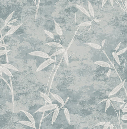 Fentucci Honshu Bamboo Rustic Botanical - Blue Smoke | Architectural Wallcoverings