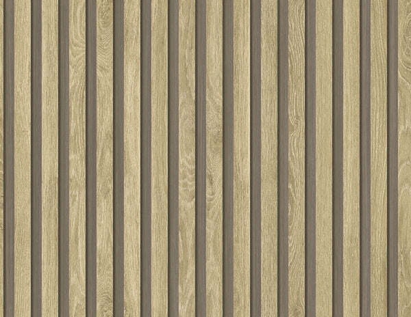 Fentucci Jun Wallpaper - Rustic Wood - Ash Brown | Malibu Wallpaper