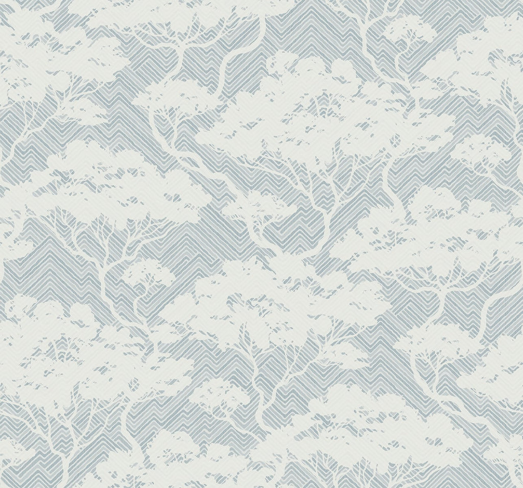 Fentucci Nara Stringcloth Wallpaper - Rustic Botanical - Blue Mist | Malibu Wallpaper