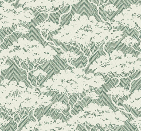 Fentucci Nara Stringcloth Rustic Botanical - Sage | Architectural Wallcoverings