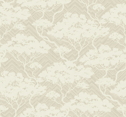Fentucci Nara Stringcloth Rustic Botanical - Linen | Architectural Wallcoverings