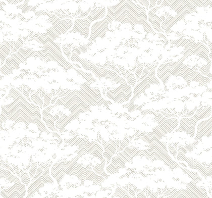 Fentucci Nara Stringcloth Rustic Botanical - Fog | Architectural Wallcoverings
