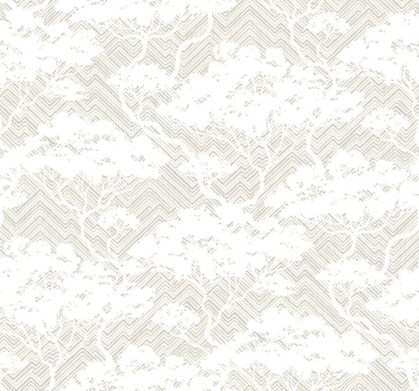 Fentucci Nara Stringcloth Rustic Botanical - Fog | Architectural Wallcoverings