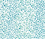 French Green Turquoise Dots on White