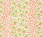 Lime Green Orange Dots on Tint Cotton/Linen