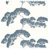 Japanese Tree Linen Dark Blue