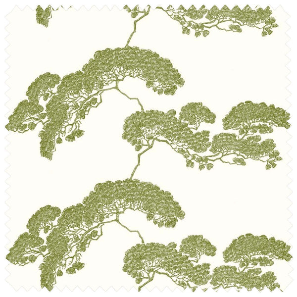 Japanese Tree Linen Olive Green | Timorous Beasties Fabric