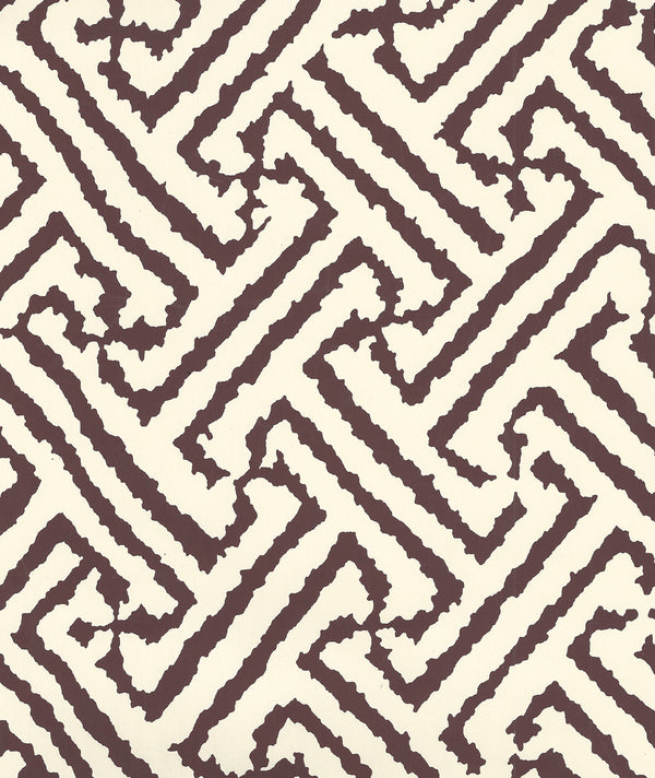 Java Grande New Brown on Off White Screen Printed | China Seas