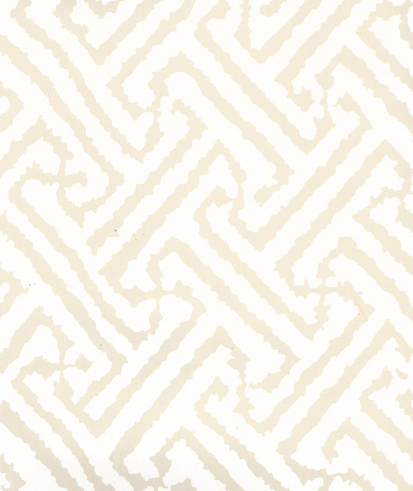 Java Grande Tan on Off White Screen Printed - White Wallcovering | China Seas