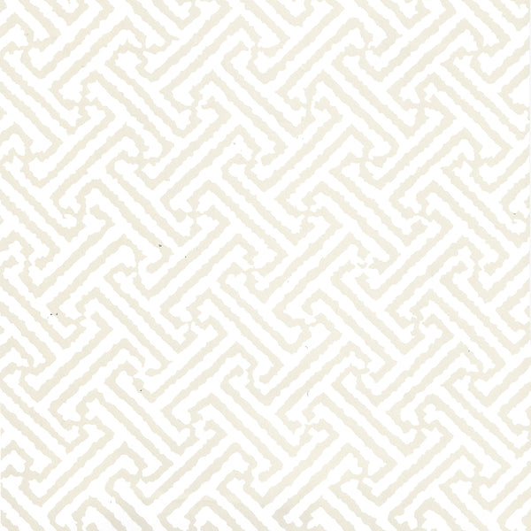 Java Java Beige on White Screen Printed - White Wallcovering | China Seas