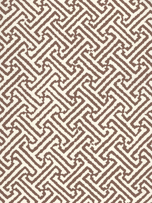 Java Brown on Almost White Screen Printed | China Seas