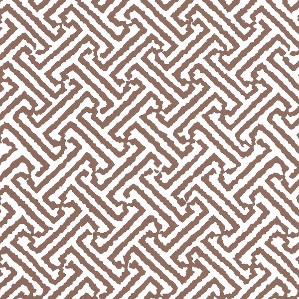 Java Java Brown on White Screen Printed - White Wallcovering | China Seas