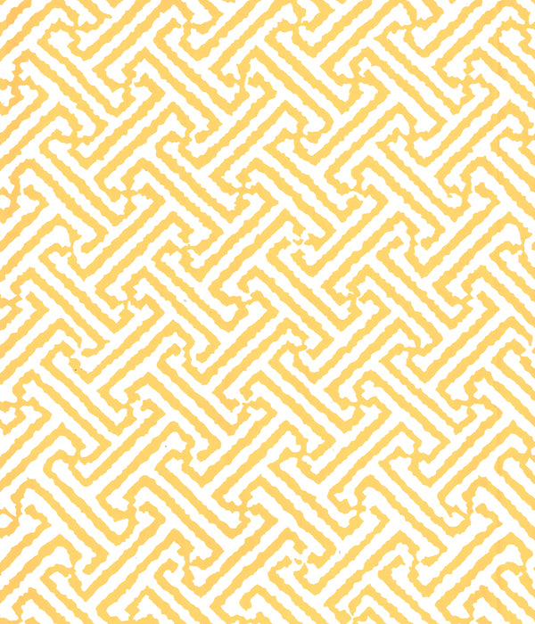 Java Java New Yellow on White Screen Printed - White Wallcovering | China Seas