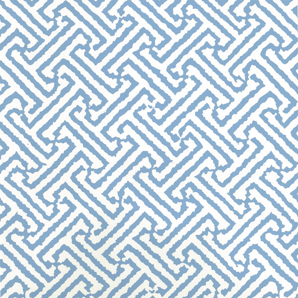 Java Pacific Blue Almost White Screen Printed | China Seas