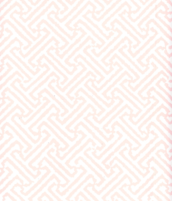 Java Java Pale Pink on White Screen Printed - White Wallcovering | China Seas