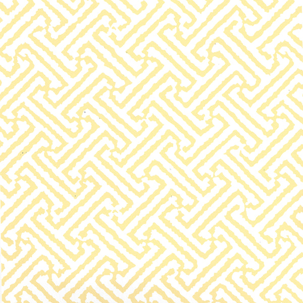 Java Java Pale Yellow on White Screen Printed - White Wallcovering | China Seas