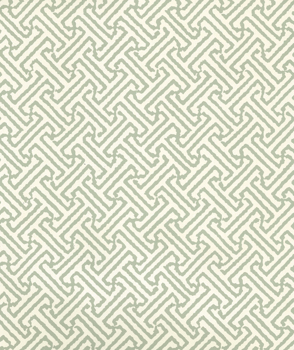 Java Petite Celadon on Off White Screen Printed | China Seas