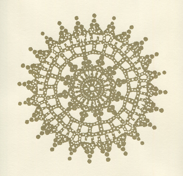 Jeanne Medallion Gold on Off White Paper Screen Printed | China Seas