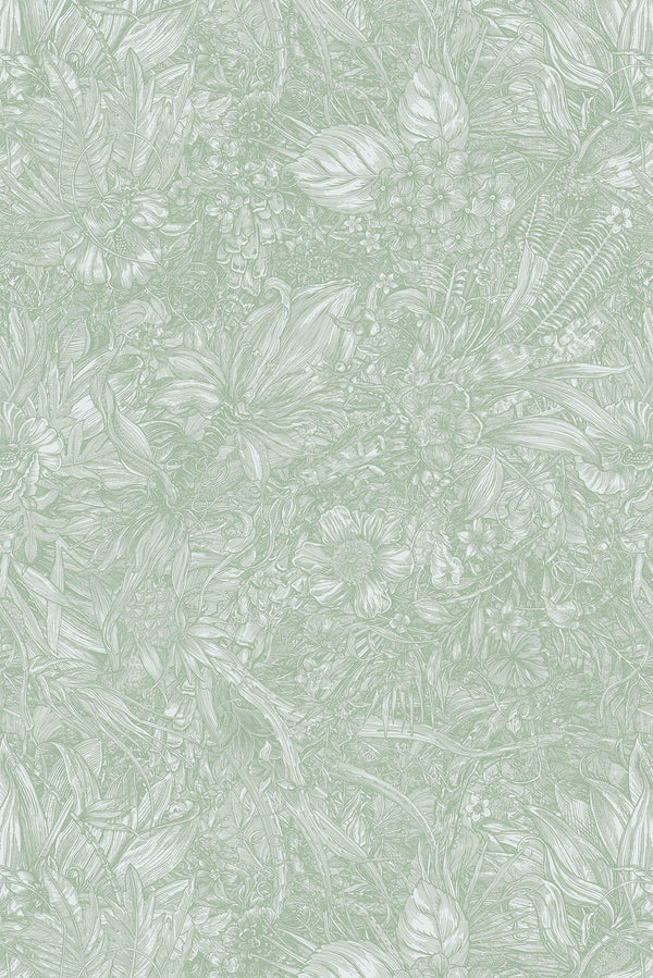 Jungle Tangle Muted Matcha | Timorous Beasties Wallcovering