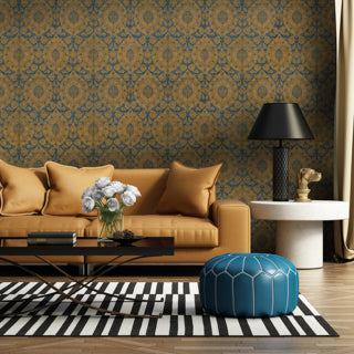 Kaftan - Blue, Ochre Wallcovering | Mind the Gap
