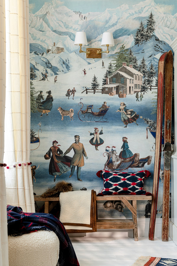 Kaprun - Blue, White, Green, Red Wallcovering | Mind the Gap