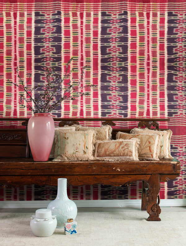 Kashgar - White, Green, Red, Purple, Fucsia Wallcovering | Mind the Gap